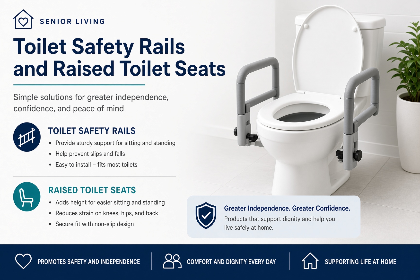 Safety Rails and Raised Toilet Seats